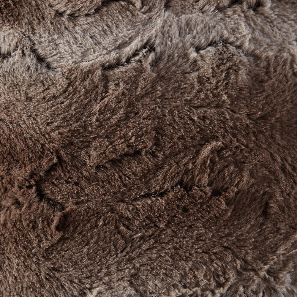 JLA Home Madison Park - Faux Plush Faux Fur Square Pillow with Lux Micro-Reverse, Hidden Zipper, Cozy Modern Accent Tan MP30-1913