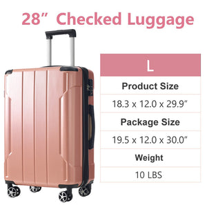 English Elm Hardshell Abs Checked Suitcase with 360 Spinner Wheels Expandable Tsa Lock 28 Inch Rose Pink N730P296747W