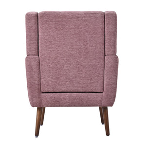 English Elm Modern Accent Chair Chenille Upholstered Ergonomic Lounge Armchair with Wood Legs and Pillow for Reading Comfort and Stylish Living Room Seating Dark Purple,Purple W1028P382741