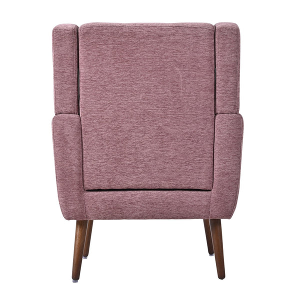 English Elm Modern Accent Chair Chenille Upholstered Ergonomic Lounge Armchair with Wood Legs and Pillow for Reading Comfort and Stylish Living Room Seating Dark Purple,Purple W1028P382741
