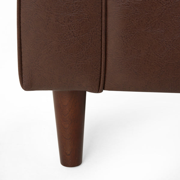 English Elm Christopher Knight Home® - CLUB Sophisticated Faux Leather Club Chair with Espresso Birch Legs, Plush Comfort and Modern Style Dark Brown 45 L x 34.25 W x 23.5 H 72623.00DBRN