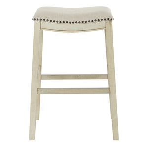 OSP Home Furnishings Saddle Stool 30" - Set of 2 Beige / Antique White
