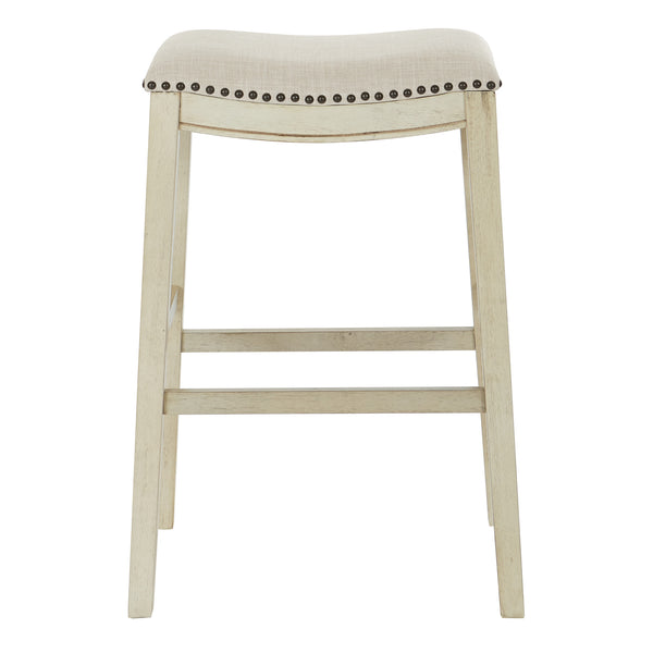 OSP Home Furnishings Saddle Stool 30" - Set of 2 Beige / Antique White