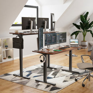 English Elm Stary Electric Standing Desk - Adjustable Height Sit-Stand Workspace With Elegant Splice Board Finish T3623P339399-GIGA
