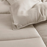 Madison Park Winfield Casual 300 Thread Count Cotton Shell Luxury Down Alternative Comforter MP10-8363 Tan