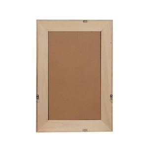 English Elm Natural Rattan Wrapped Solid Wood Rectangular Mirror Handcrafted Farmhouse Bathroom Entryway Natural Wood W2203P436617