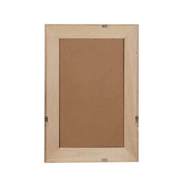 English Elm Natural Rattan Wrapped Solid Wood Rectangular Mirror Handcrafted Farmhouse Bathroom Entryway Natural Wood W2203P436617