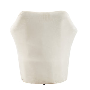 English Elm Furniture Plush 2-in-1 Pet-Friendly Mid Century Modern Accent Chair with Velvet Upholstery, Removable Base and Ergonomic Support for Living Room Dark Green,White N843P331164C