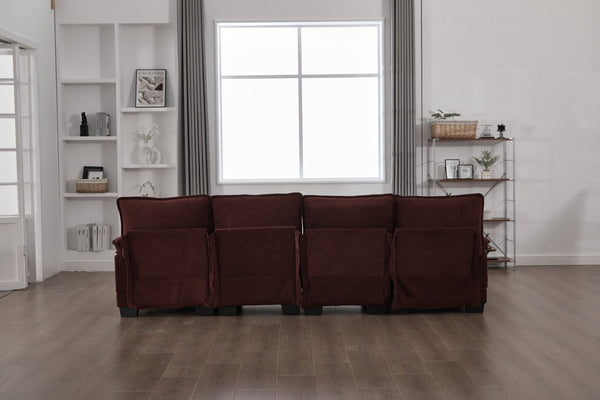 English Elm United We Win U Shaped Cloud Couch - Luxurious Chenille 4-Seat Sectional With Memory Foam & Storage W1568S00214-GIGA