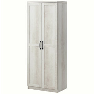 English Elm Homcom 63" Freestanding Kitchen Pantry With 5-Tier Shelving, Adjustable Storage & Antique White Finish W2225P229353