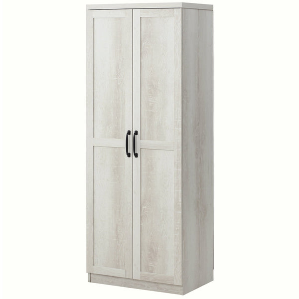 English Elm Homcom 63" Freestanding Kitchen Pantry With 5-Tier Shelving, Adjustable Storage & Antique White Finish W2225P229353