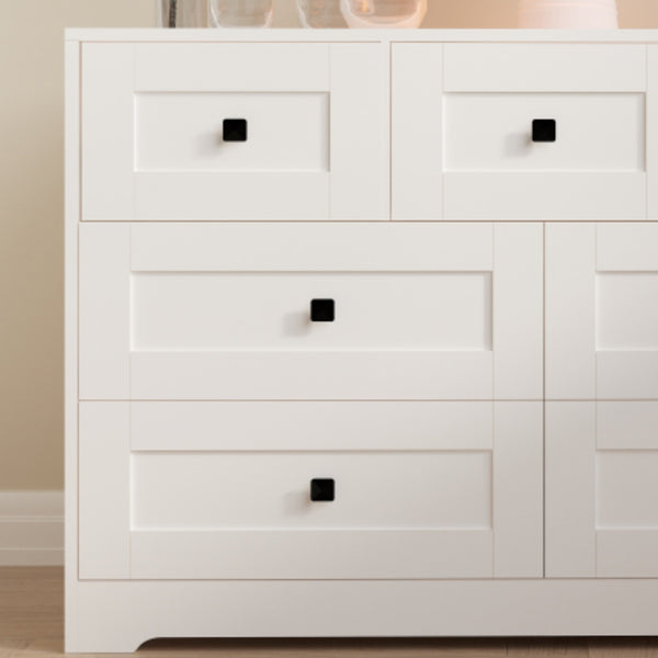 English Elm Chest Of Drawers - 7-Drawer Ancient White Storage Solution With Farmhouse Charm & Versatility W2139P241088