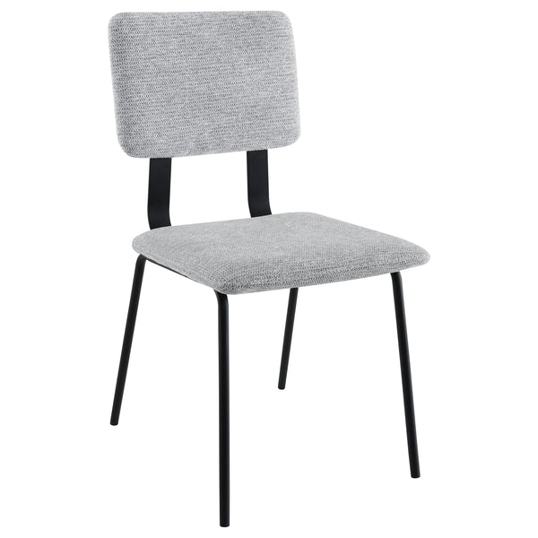 English Elm Valley Grey Fabric Upholstered Dining Side Chair Set of 2 — Slim Modern Minimalist U-Shaped Legs Comfort B062P299816