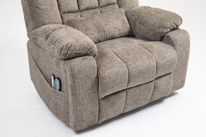 English Elm Power Lift Recliner modern velvet lift chair with remote, tufted wingback, ergonomic support, 350 lb capacity taupe W547S00065