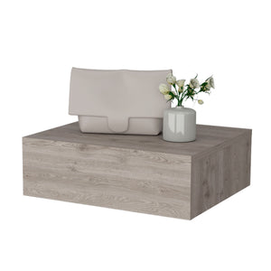 English Elm Vienna Wall-Mounted Nightstand in Light Gray — Space-Saving Engineered Wood with Spacious Drawer B128P176113