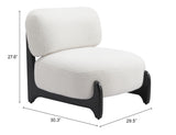 Bombo Accent Chair White 110268 Zuo Modern