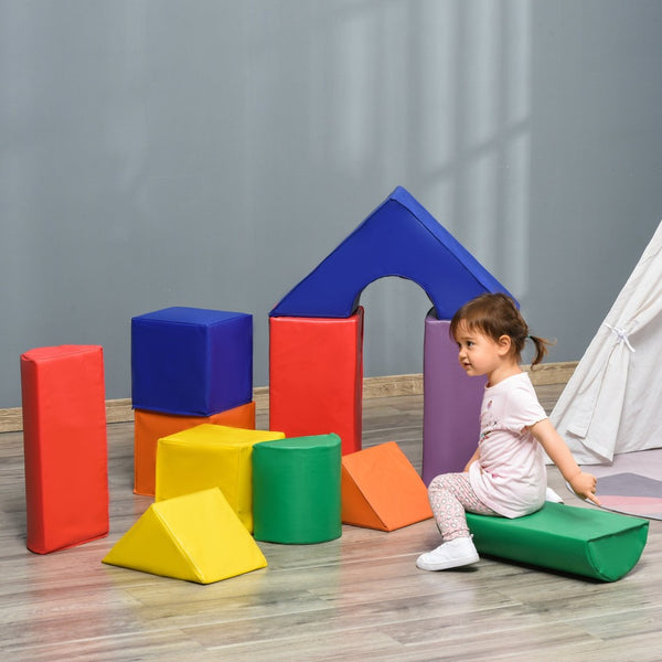 English Elm Soozier 11 Piece Soft Foam Toddler Climbing Block Playset for Active Indoor Play W2225P217357