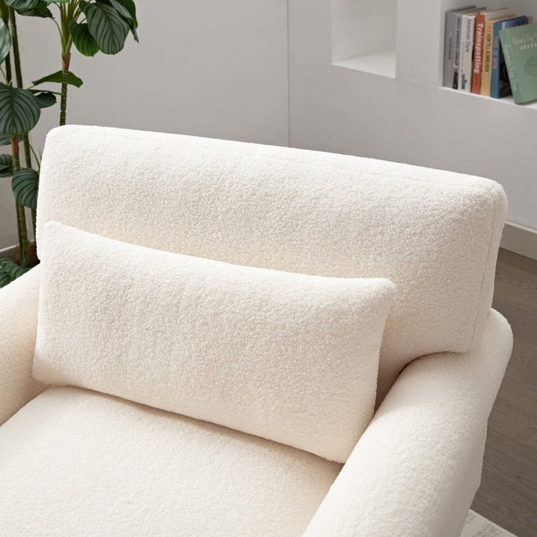 English Elm Mirod Oversized Polyester Accent Chair with Column Legs and Ergonomic Lumbar Support N760S0000028W