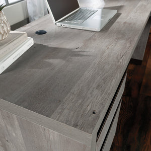 English Elm L-Shaped Desk In Elegant Brown Finish - Spacious Work Surface, Secure Storage & Easy Assembly B356P402003