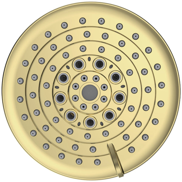English Elm 6 High-Pressure Shower Head 5" Rain Fixed Ceiling-Mount with 6 Spray Modes, Anti-Clog Nozzles, Easy Install, Low-Flow Performance Gold T3177P277455