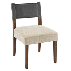 English Elm Mid-century Modern Linen Blend Dining Chairs Rubberwood Legs Sculptural Backrest Set of 2 Dark Gray,Oatmeal,Walnut N768P442393W