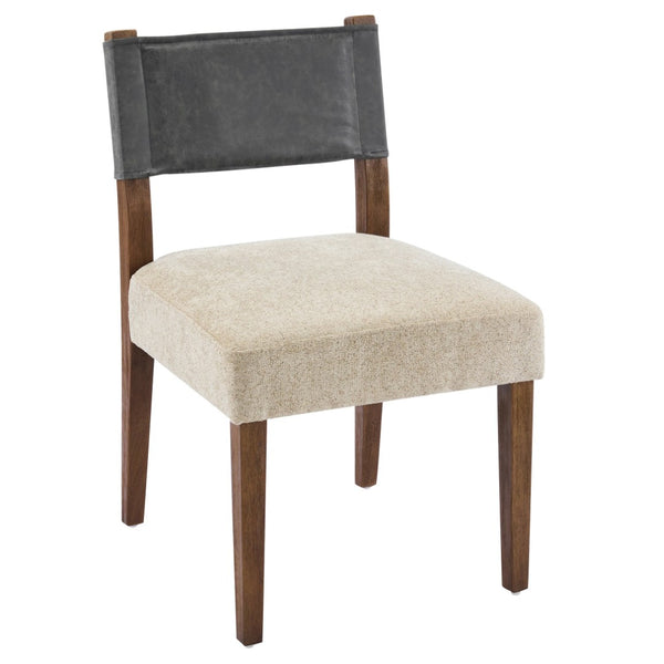 English Elm Mid-century Modern Linen Blend Dining Chairs Rubberwood Legs Sculptural Backrest Set of 2 Dark Gray,Oatmeal,Walnut N768P442393W