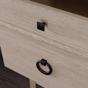 English Elm Desk, Versatile Brown Oak Finish For Home Office With Spacious Surface And Organized Storage Solutions B356P367780