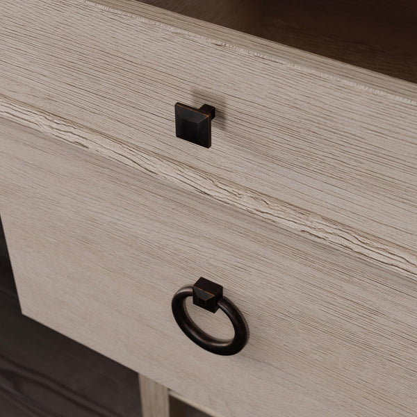 English Elm Desk, Versatile Brown Oak Finish For Home Office With Spacious Surface And Organized Storage Solutions B356P367780