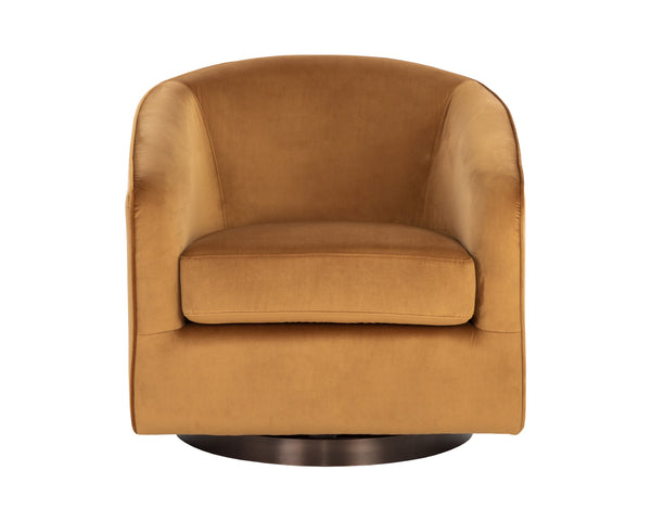 Sunpan Hazel Swivel Lounge Chair - Stylish Barrel Back Design, Perfect for Living Rooms and Offices Dark Bronze