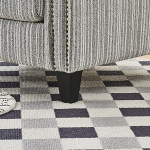 English Elm Modern Striped Upholstered Accent Chair with Arms, Nailhead Trim, Solid Wood Frame and Plush Foam Seating Grey W3373P363920