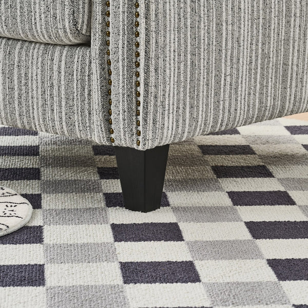 English Elm Modern Striped Upholstered Accent Chair with Arms, Nailhead Trim, Solid Wood Frame and Plush Foam Seating Grey W3373P363920