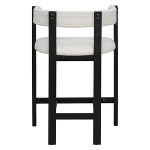 English Elm Christopher Knight Home® - COUNTER Mid-Century Modern 2-Piece Upholstered Barrel Back Stools with Rubberwood Frame and Foam Padding Beige+Black N771P243848B