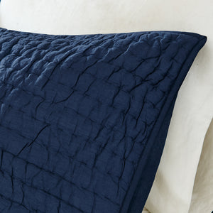 JLA Home Madison Park Signature - 3 Hand-Quilted Cotton Quilt Set - Oversized, Breathable Voile, Lightweight Year-Round Comfort & Texture Blue MPS13-274