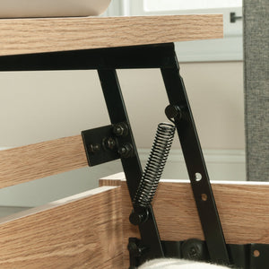 English Elm Lift-Top Coffee Table - Rustic Brown, Versatile Storage & Pop-Up Surface For Modern Living Spaces B356P367868