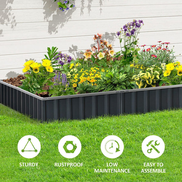 English Elm Outsunny 8.5' X 3' Galvanized Steel Raised Garden Bed - Perfect Planter For Vegetables, Herbs & Flowers W2225P217238-GIGA