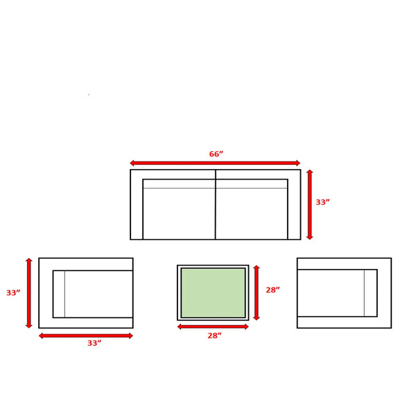 English Elm LSI 4-Seater Wicker Conversation Set with Cushions — All-Weather Aluminum Frame, HDPE Wicker Comfort B120S00066