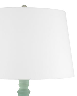 Currey & Company Happy 80's Retro Table Lamp With Earthy Brown & Pale Blue Striations, Unique Design & Crystal Finial Brown Porcelain ,Optic Crystal 6000-1024-currey-company