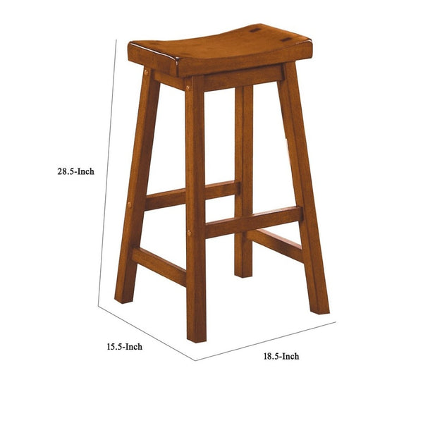 English Elm Wooden Saddle Seat Backless Counter Stools Solid Oak Set of 2 for Kitchen Islands B056P417111