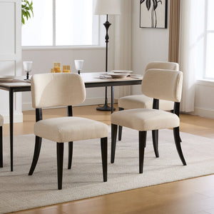 English Elm Wooden Farmhouse Dining Chairs Set of 2 Upholstered Seats Solid Legs for Kitchen W3244P392827