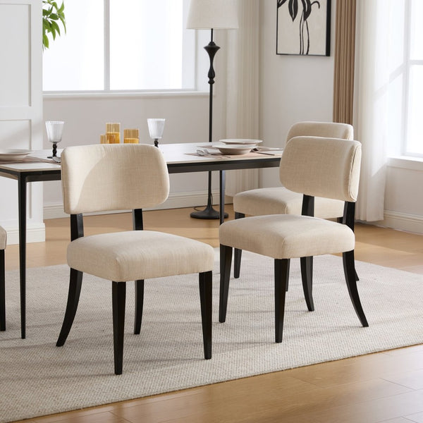 English Elm Wooden Farmhouse Dining Chairs Set of 2 Upholstered Seats Solid Legs for Kitchen W3244P392827
