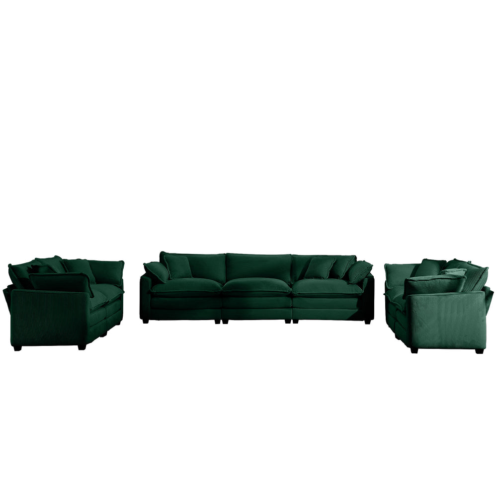 English Elm Modern 2-Piece Fabric Sofa Set In Green Corduroy - Stylish, Comfortable & Versatile For Any Room W714S00814