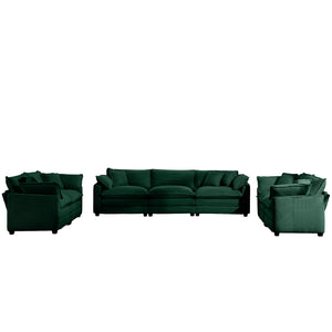 English Elm Modern 2-Piece Fabric Sofa Set In Green Corduroy - Stylish, Comfortable & Versatile For Any Room W714S00814