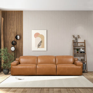 English Elm Urbana Triple Power Reclining Sofa in Top Grain Leather for Modern Living Rooms B183S00114