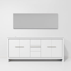 English Elm White Double Bath Vanity Set With 80" Quartz Top, 70" Mirror, Soft-Close Drawers & Ample Storage B2731S01507-GIGA