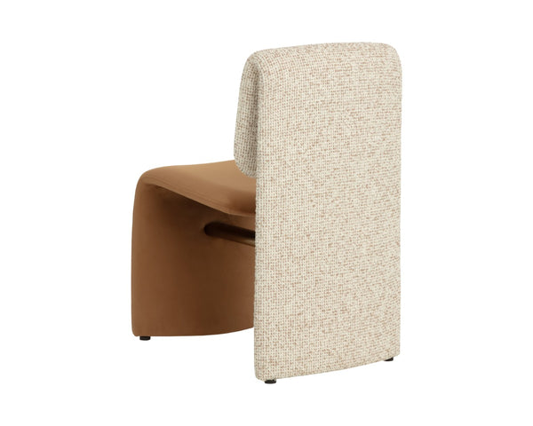 Sunpan DUNNINGTON Dining Chair - Modern Elegance with Textured Upholstery and Sleek Metal Support Design Brown 112873