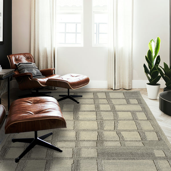 Capel Rugs Matrix Hand-tufted Wool Rug - Luxurious Geometric Design For Modern And Traditional Interiors Sable, Brown 100% Natural Wool 2900rs07060906675