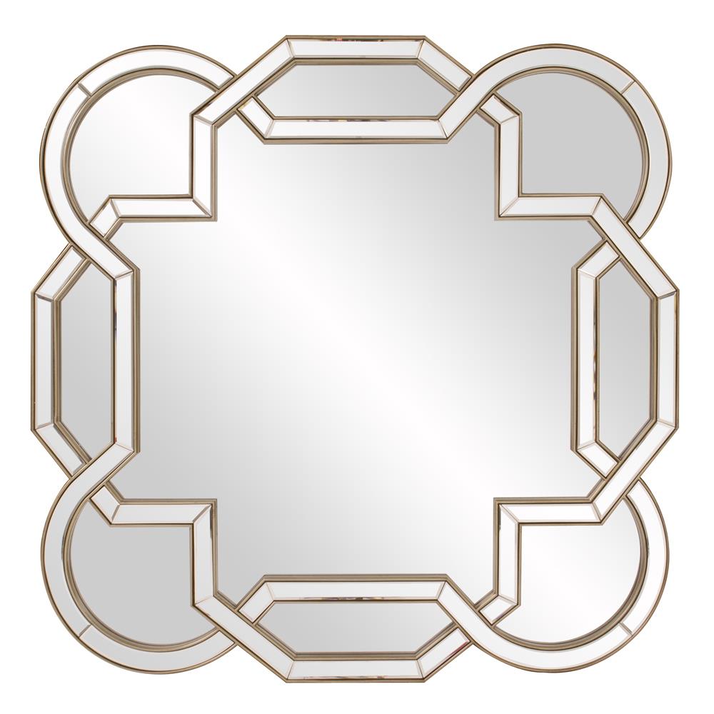 Howard Elliott Aleena Mirror - Stunning Scalloped Octagonal Design In Champagne Silver Leaf, Perfect For Any Room Silver Wood ,Glass 29001-howard-elliott