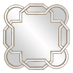 Howard Elliott Aleena Mirror - Stunning Scalloped Octagonal Design In Champagne Silver Leaf, Perfect For Any Room Silver Wood ,Glass 29001-howard-elliott