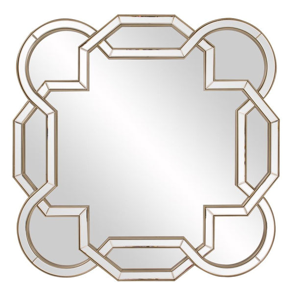 Howard Elliott Aleena Mirror - Stunning Scalloped Octagonal Design In Champagne Silver Leaf, Perfect For Any Room Silver Wood ,Glass 29001-howard-elliott