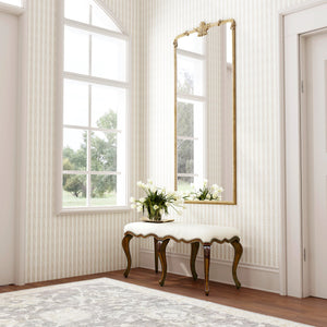 Butler Specialty Michelline Elegant Upholstered Accent Bench With Carved Legs And Antique Brass Nail Heads For Home Decor Medium Brown Rubberwood Solids,Mdf,Urethane Foam,Cotton 2902011-butler